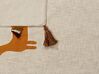 Couverture en coton à motif de lama 130 x 180 cm beige et orange KHANDWA_829288