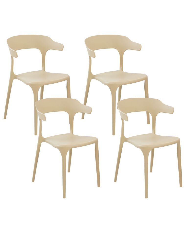 Set of 4 Dining Chairs Beige GUBBIO _844321