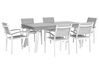 Zestaw ogrodowy metalowy stół i 6 krzeseł szary PERETA_738757