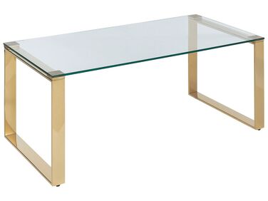 Sofabord med glasplade / guld 100 x 50 cm TILON