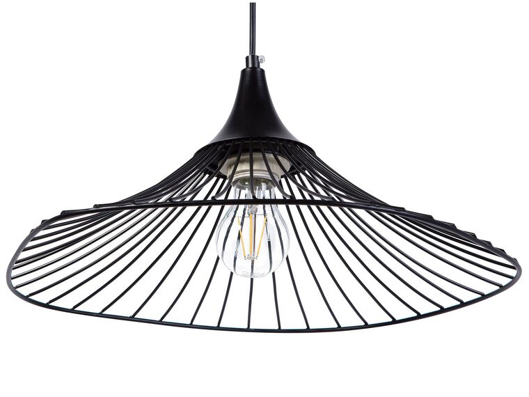 Lampe suspension en métal noir MAZARO_684185
