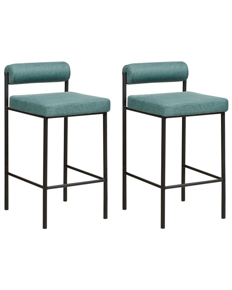 Set of 2 Fabric Bar Chairs Teal AMAYA_885333