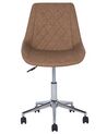Faux Leather Armless Desk Chair Golden Brown MARIBEL_716509