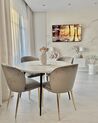 Round Dining Table ⌀ 120 cm White Marble Effect with Black ODEON_877835