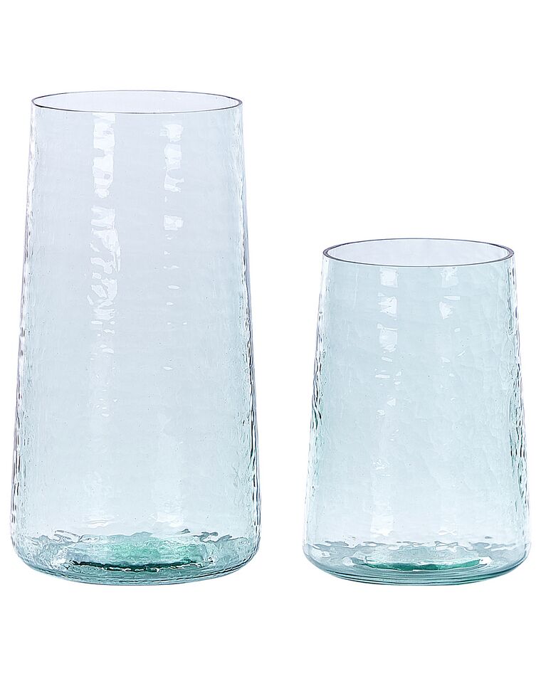Set of 2 Clear Glass Decorative Vases 25/17 cm KULCHE_823823