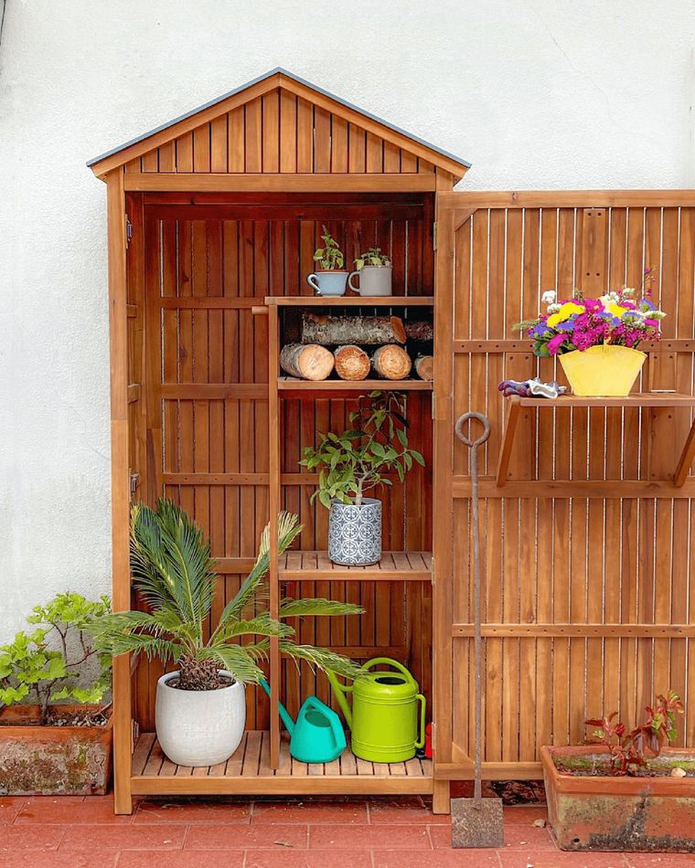 Acacia Wood Garden Storage SAVOCA Beliani.co.uk