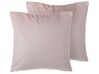 Set of 2 Velvet Cushions Diamond Quilt 45 x 45 Pink PASQUE_769492