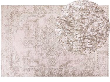 Teppich Baumwolle rosa 200 x 300 cm orientalisches Muster Kurzflor MATARIM