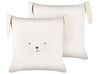 2 Cotton Kids Cushions with Bunny Motif 45 x 45 cm Light Beige CONEY_913199