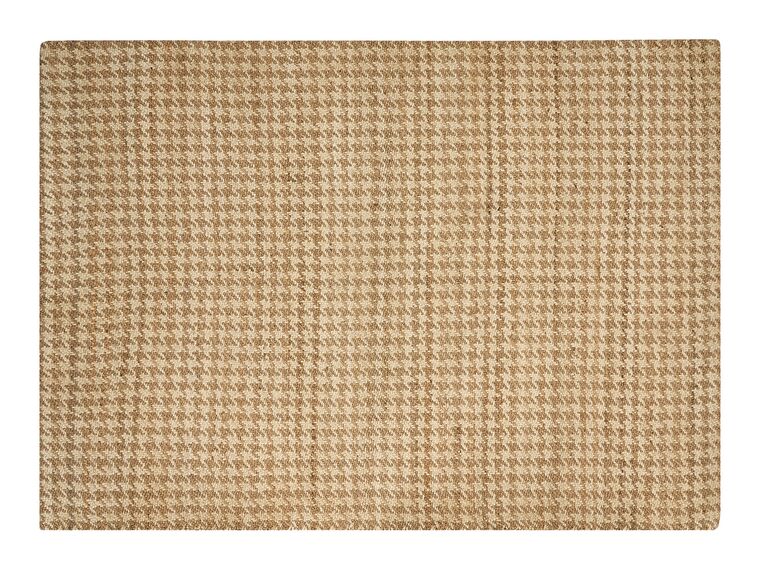Teppich Jute beige 160 x 230 cm kariertes Muster Kurzflor ARAPTEPE_886346
