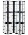 Wooden Folding 4 Panel Room Divider 170 x 120 cm Black GOMAGOI_874159