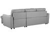 Left Hand Fabric Corner Sofa Bed with Storage Grey NESNA_720343