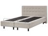 Fabric EU King Size Adjustable Bed Beige DUKE_798029