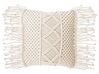 Set of 2 Cotton Macrame Cushions with Tassels 40 x 45 cm Beige YORTAN_849308