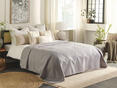 Preget sengeteppe i grå 200 x 220 cm ALAMUT