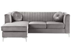 3-istuttava kulmasohva sametti oikeak. harmaa TIMRA 3-istuttava kulmasohva sametti oikeak. harmaa TIMRA