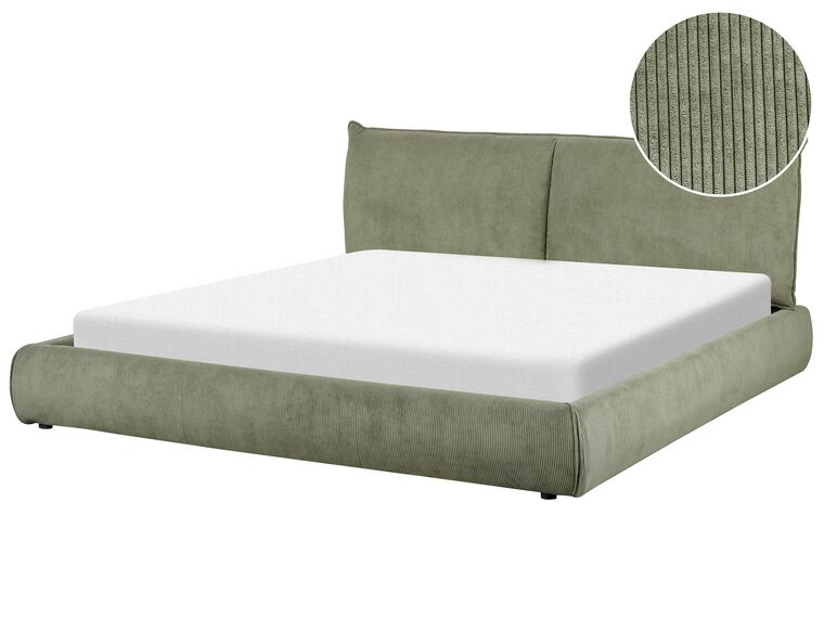 Corduroy EU Super King Size Bed Green VINAY_880002