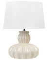 Lámpara de mesa de cerámica/lino beige/blanco 46 cm MALABUKA_843174