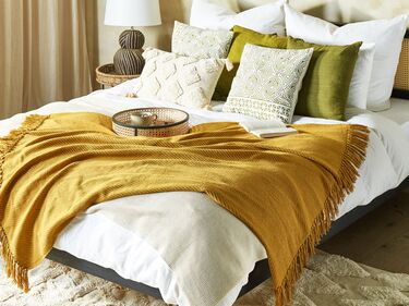Cotton Blanket 125 x 150 cm Yellow YARSA