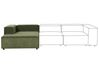 Right Hand Jumbo Cord Chaise Lounge Green APRICA_897072