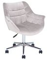 Sametová kancelářská židle šedá LABELLE_854940
