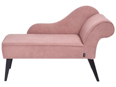 Chaise-longue à direita em tecido rosa BIARRITZ