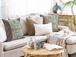 Koristetyyny puuvilla monivärinen geometrinen kuvio 50 x 50 cm 2 kpl SIDI