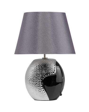 Lampka nocna ceramiczna czarno-srebrna ARGUN