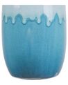 Stoneware Flower Vase 25 cm White and Blue CHALCIS_810582