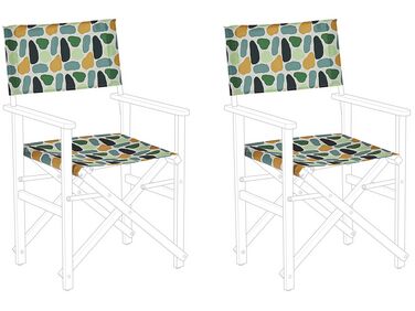 Set of 2 Garden Chair Replacement Fabrics Multicolour CINE