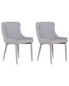 Lot de 2 chaises en tissu gris clair SOLANO_700556