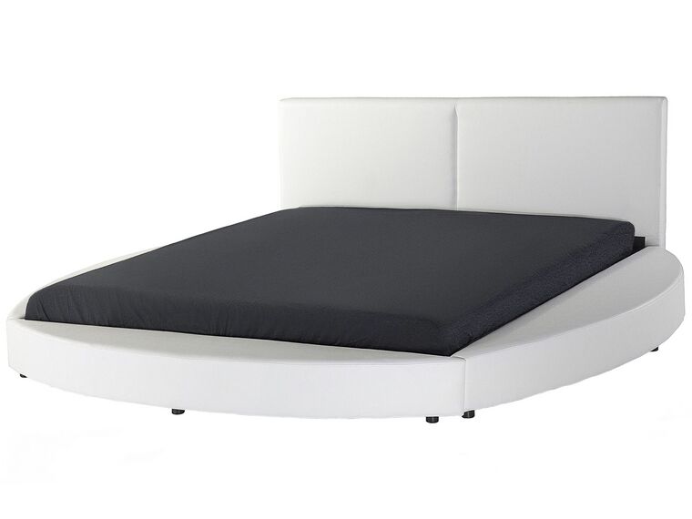 Leather EU Super King Size Waterbed White LAVAL_773649