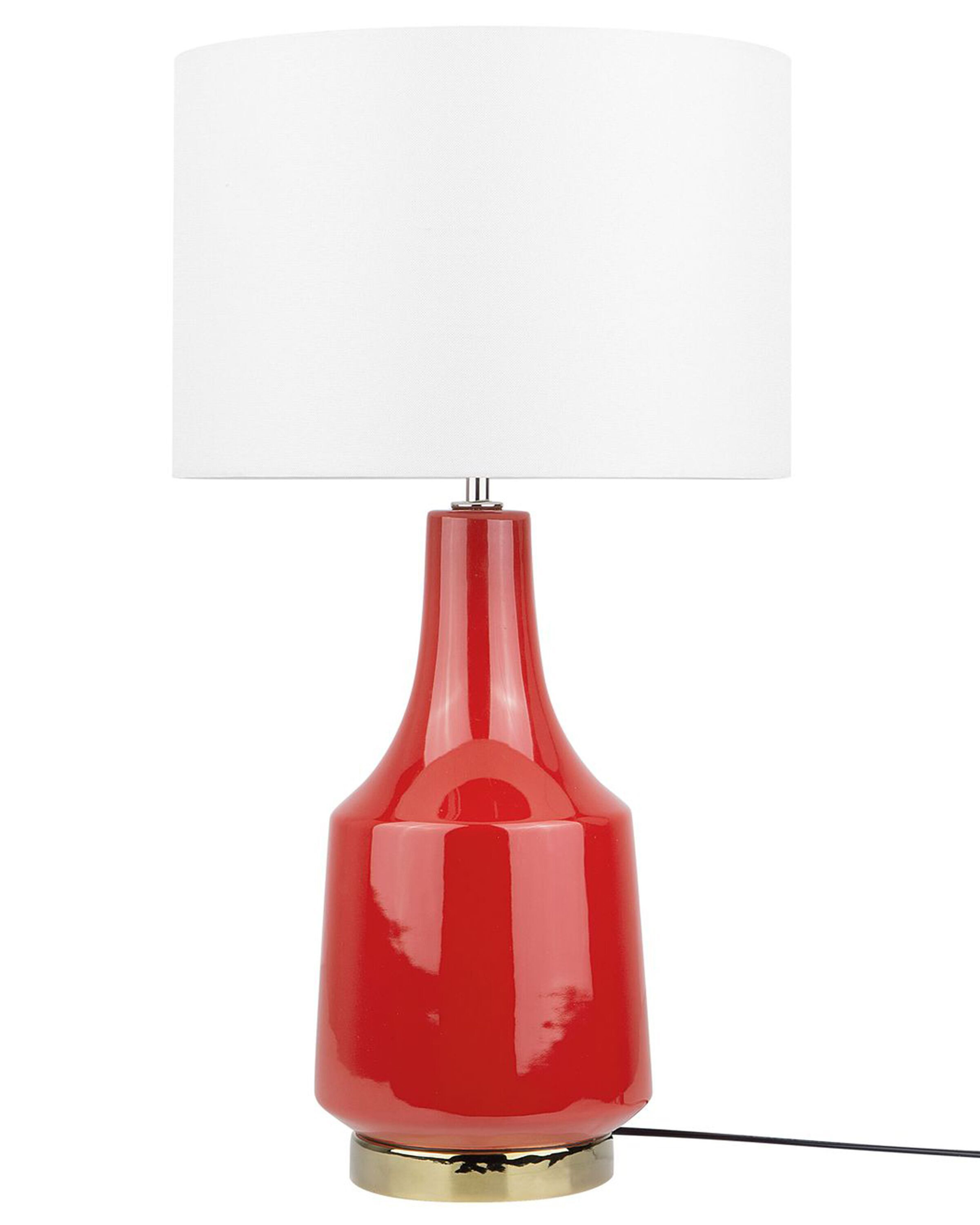 Lampa stołowa ceramiczna czerwona TRIVERSA_877537