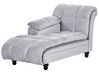 Right Hand Velvet Chaise Lounge Grey LORMONT_881611