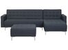 Left Hand Fabric Corner Sofa with Ottoman Dark Grey ABERDEEN _718843
