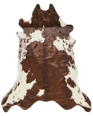 Tappeto ecopelle mucca marrone e bianco 150 x 200 cm BOGONG