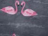 Dywan okrągły we flamingi ⌀ 120 cm szary KERTE_755005
