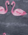 Kinderteppich grau ⌀ 120 cm Flamingo-Muster Kurzflor KERTE_755005