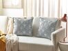 Set of 2 Cotton Cushions Geometric Pattern 45 x 45 cm Grey HOYA_892843
