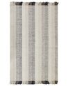 Teppich Wolle cremeweiß 140 x 200 cm Streifenmuster Kurzflor EMIRLER_850074