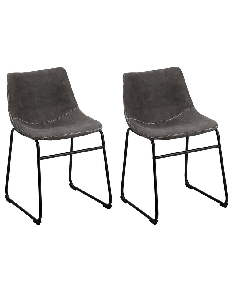 Conjunto de 2 cadeiras em tecido cinzento BATAVIA_725083
