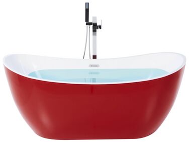 Fritstående badekar rød oval 170 x 77 cm ANTIGUA