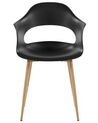 Conjunto de 2 sillas de comedor negro/madera clara UTICA_775250