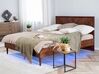 EU Super King Size Bed with LED Dark Wood MIALET_748120