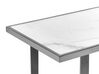Glasplade konsolbord Marmoreffekt hvid med sølv PLANO_823498