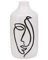 Vaso de cerâmica grés branca 22 cm AENUS_810628