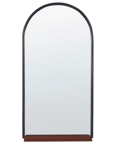 Nástenné zrkadlo s poličkou 40 x 67 cm čierna/medená DOMME