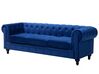 3 Seater Velvet Fabric Sofa Navy Blue CHESTERFIELD_693757