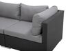 Lounge Set Rattan schwarz 4-Sitzer rechtsseitig modular Auflagen graphitgrau SANO II_833152