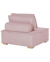 Sofá de poliéster rosa/madera clara TIBRO_810920
